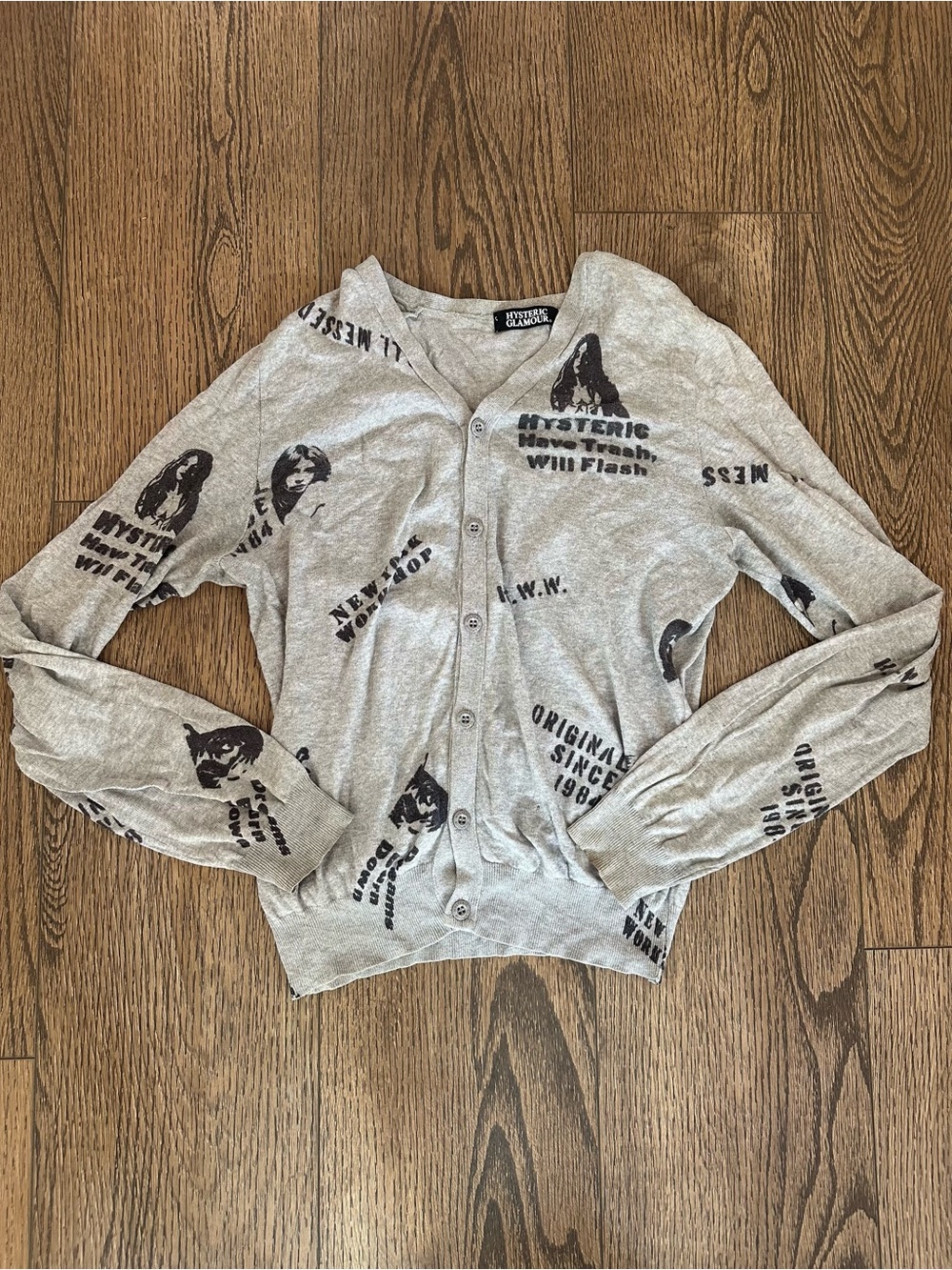 Vintage Hysteric Glamour “Have Trash Will Flash” Cardigan Sweater (M)
